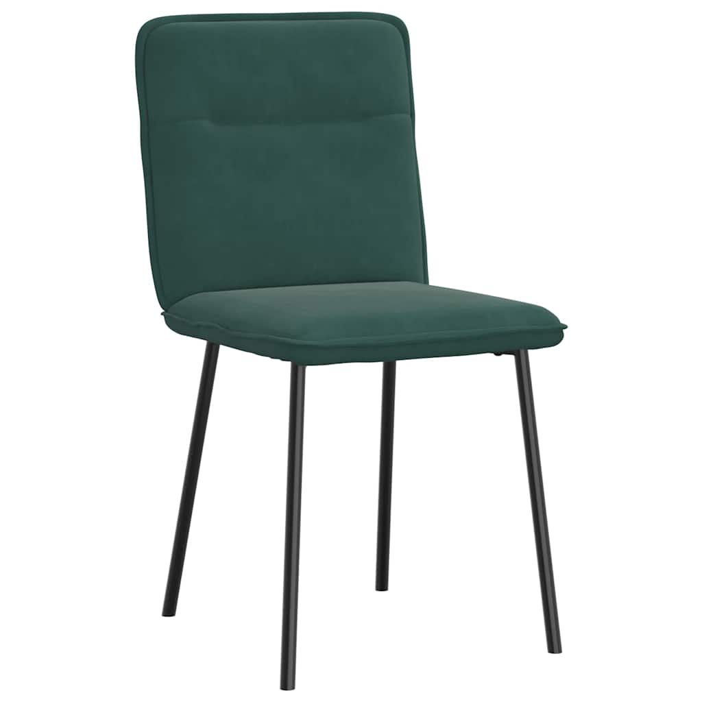 Chaises à manger lot de 4 Vert foncé Velours - XIOS