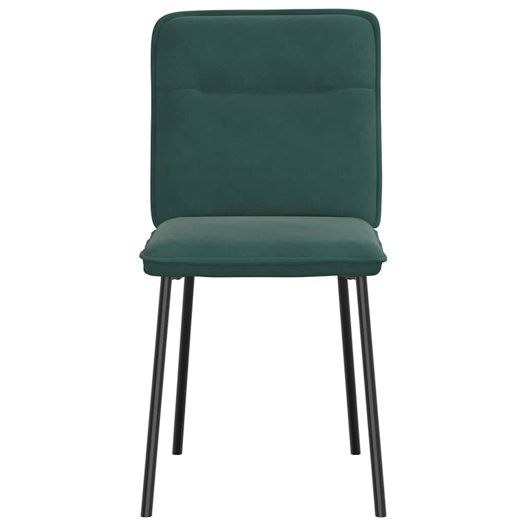 Chaises à manger lot de 4 Vert foncé Velours - XIOS