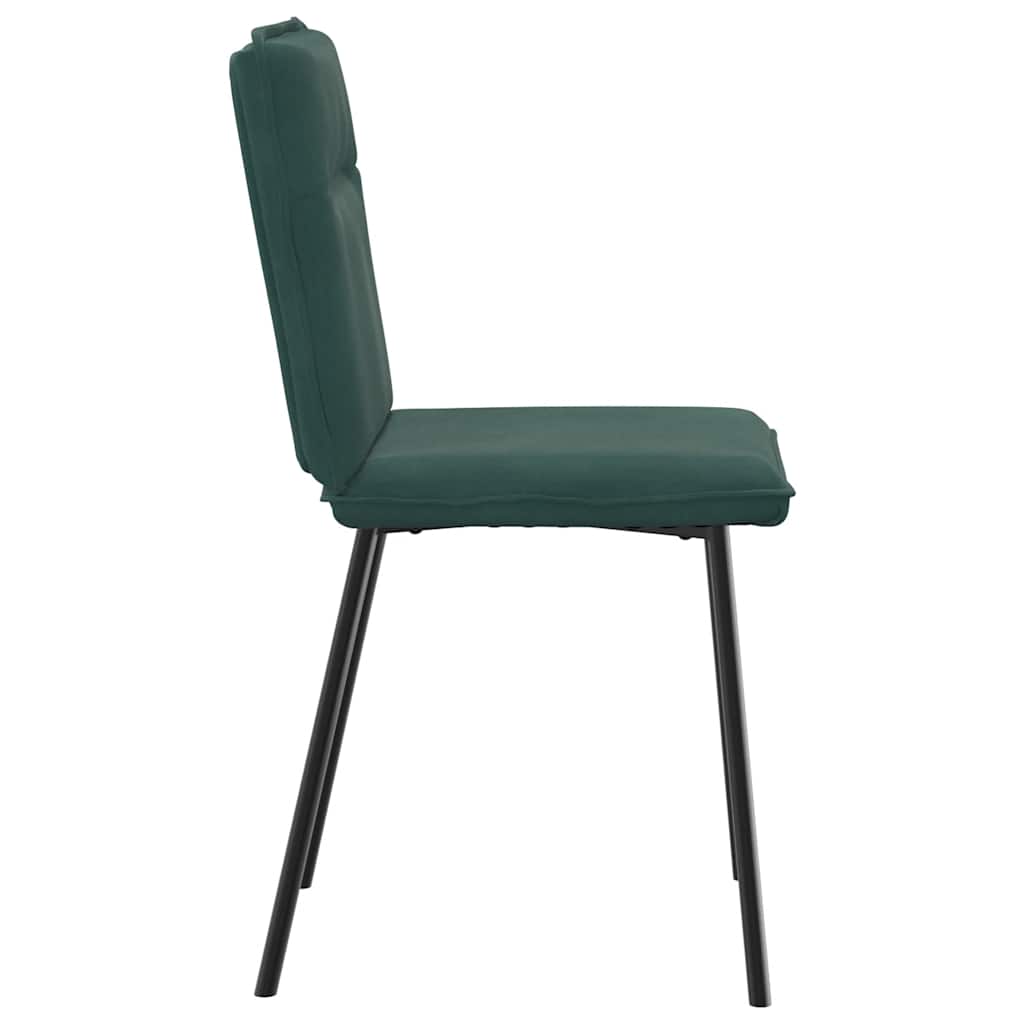 Chaises à manger lot de 4 Vert foncé Velours - XIOS