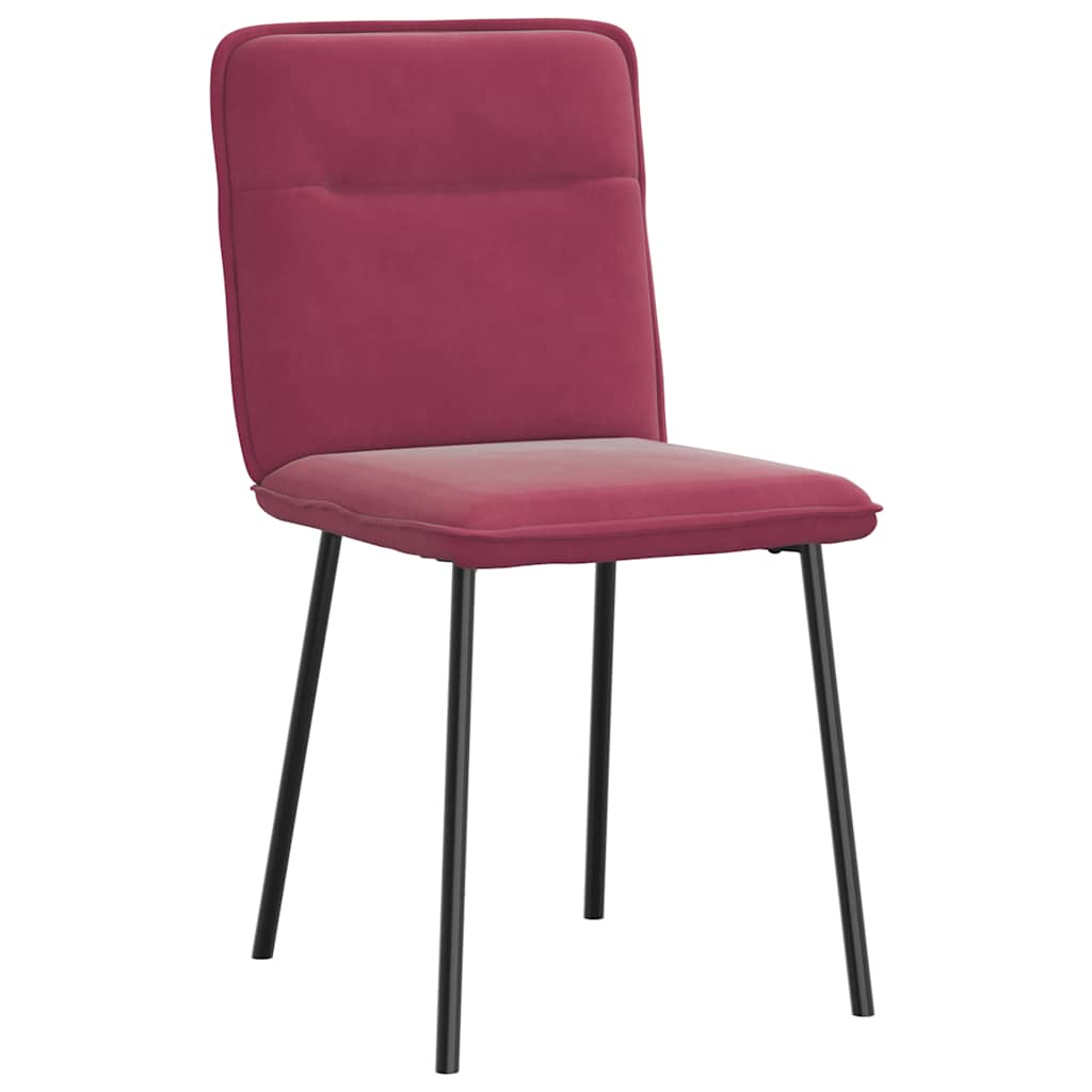 Chaises à manger lot de 4 Rouge bordeaux Velours - XIOS