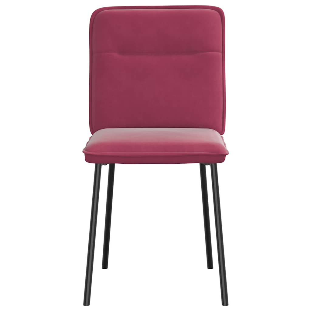 Chaises à manger lot de 4 Rouge bordeaux Velours - XIOS