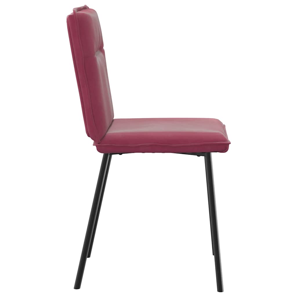 Chaises à manger lot de 4 Rouge bordeaux Velours - XIOS