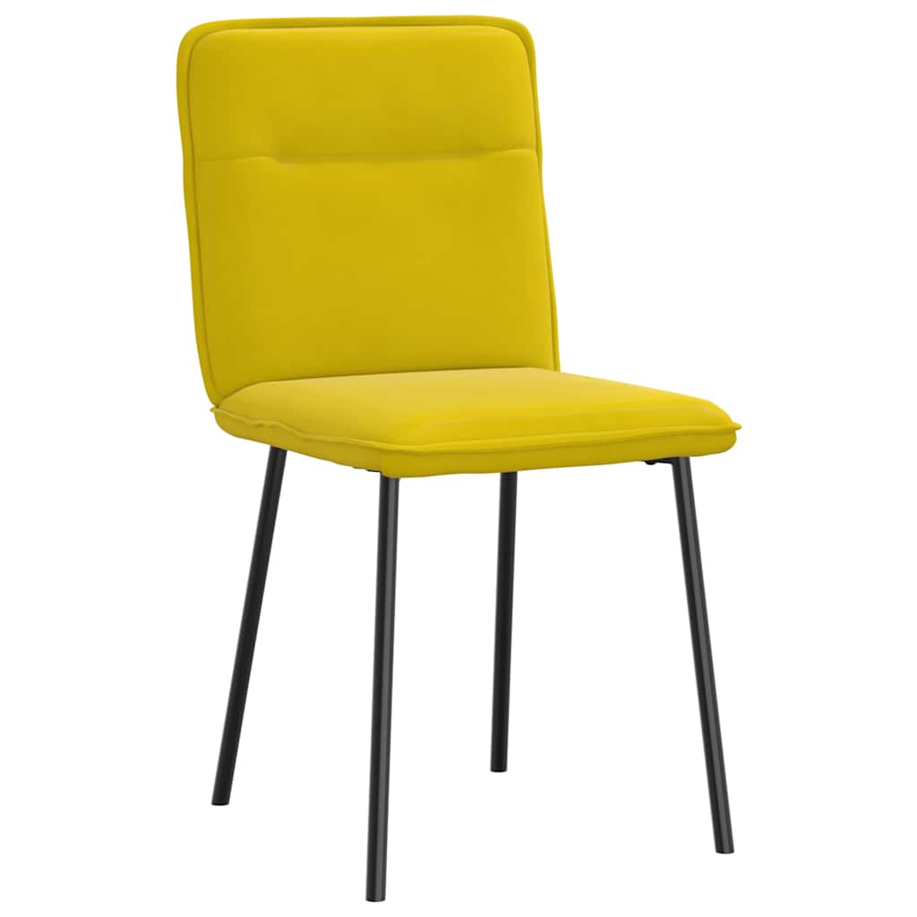Chaises à manger lot de 4 jaune velours - XIOS
