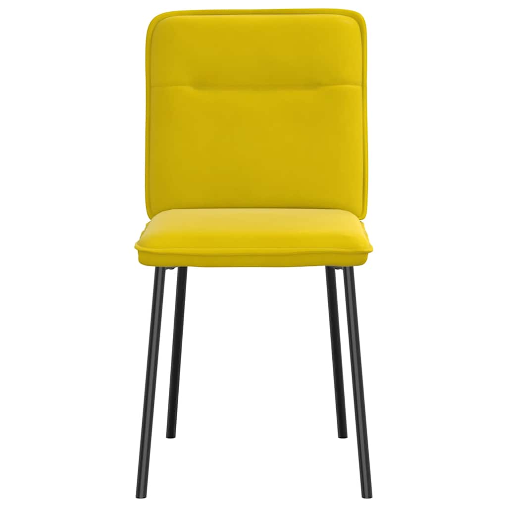 Chaises à manger lot de 4 jaune velours - XIOS