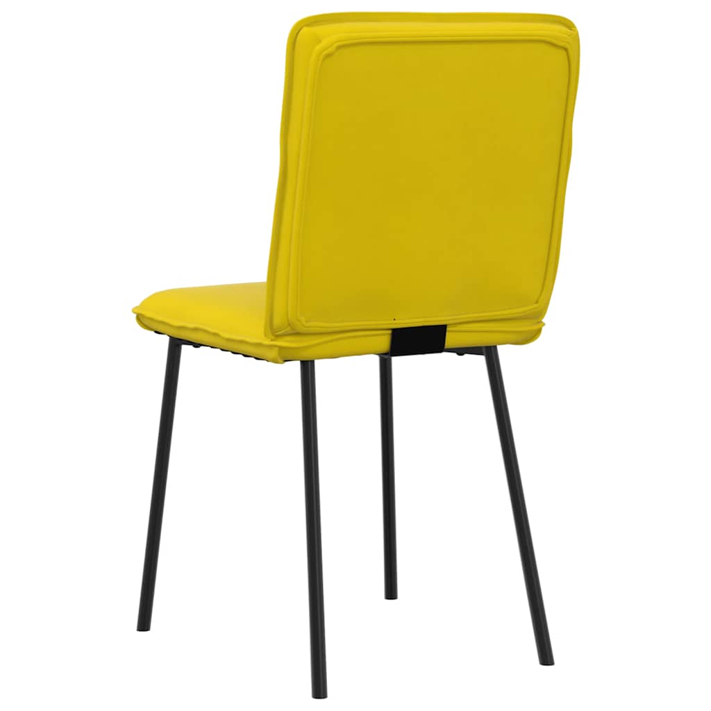Chaises à manger lot de 4 jaune velours - XIOS