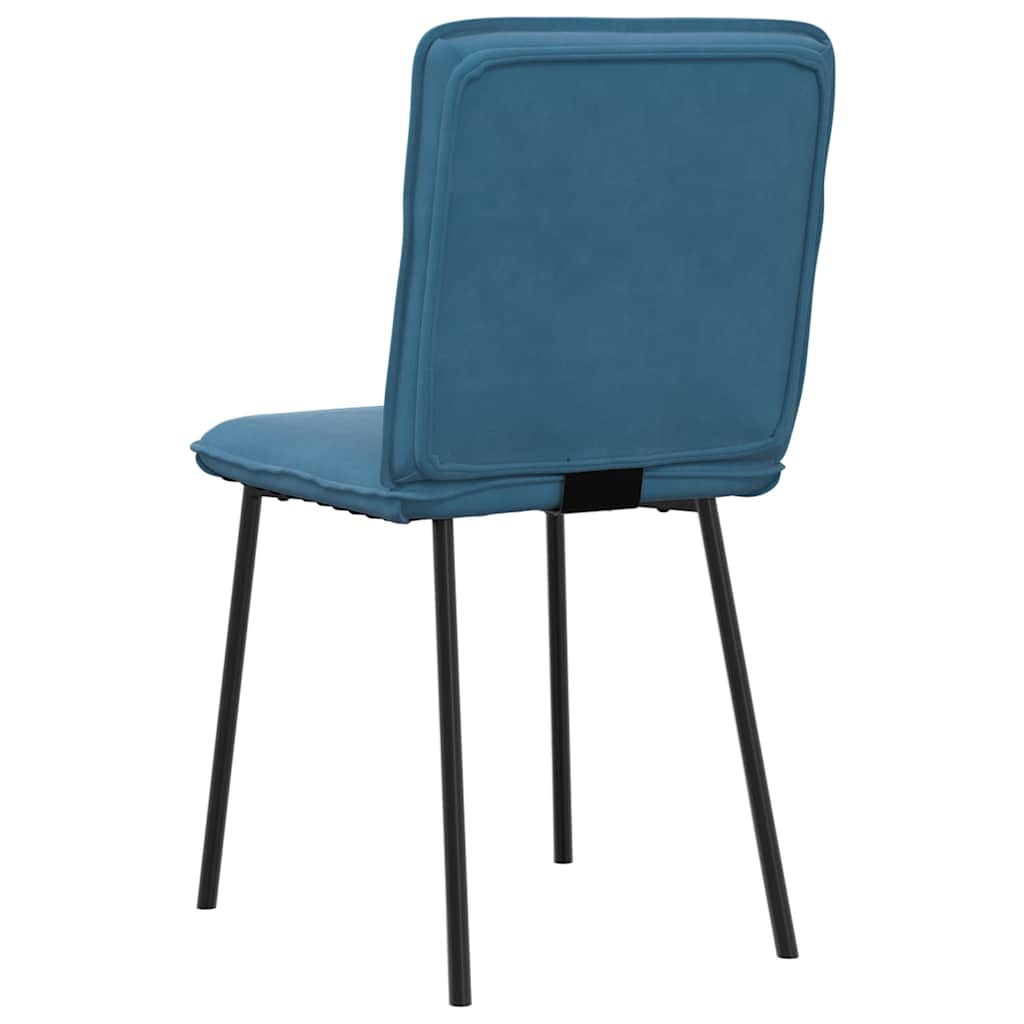 Chaises à manger lot de 4 Bleu Velours - XIOS