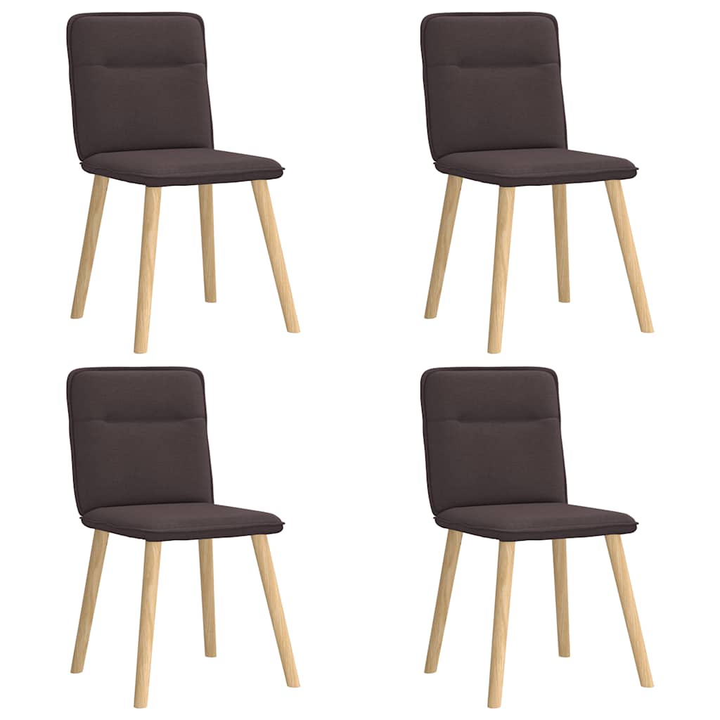 Chaises à manger lot de 4 marron foncé tissu - XIOS