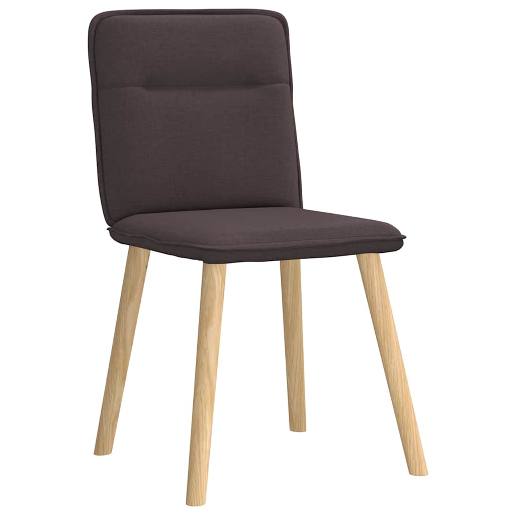 Chaises à manger lot de 4 marron foncé tissu - XIOS