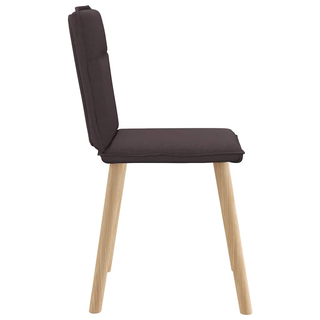 Chaises à manger lot de 4 marron foncé tissu - XIOS