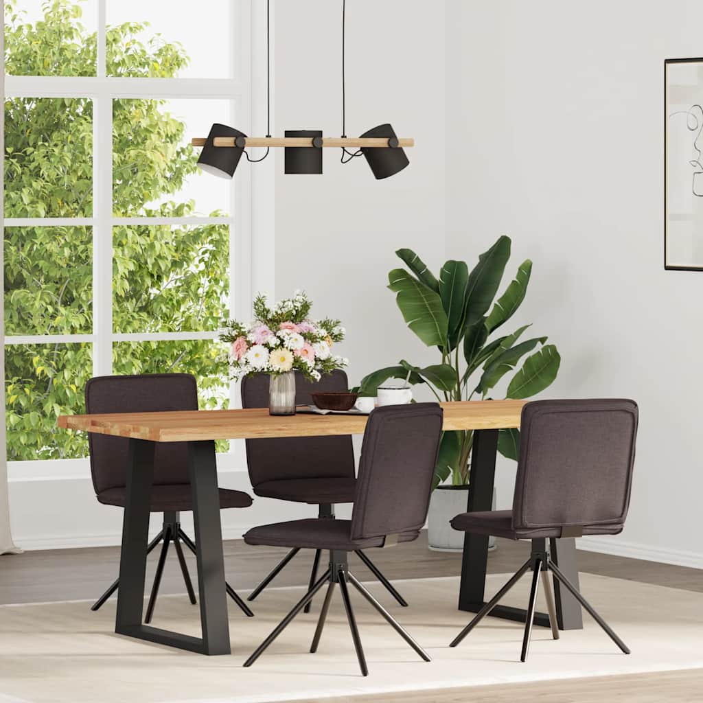 Chaises à manger lot de 4 marron foncé tissu - XIOS