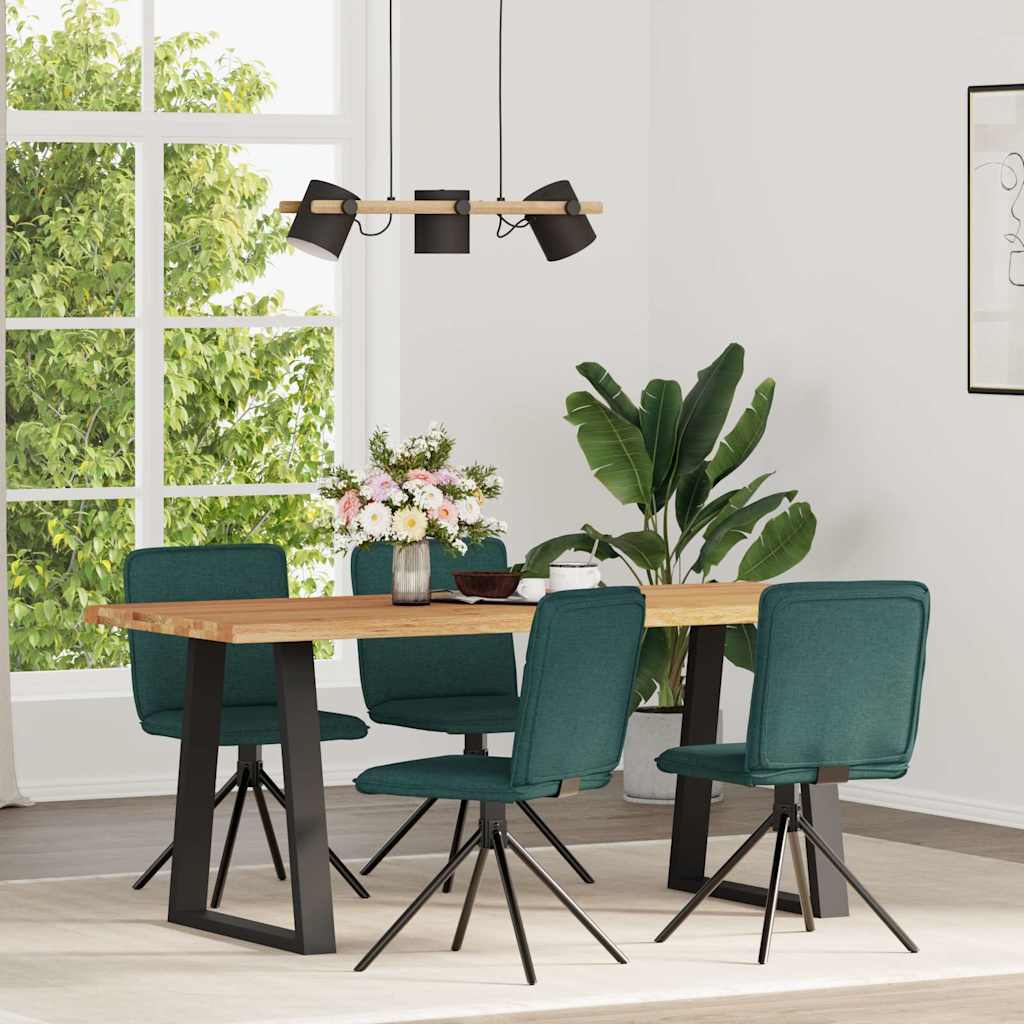Chaises à manger lot de 4 vert foncé tissu - XIOS