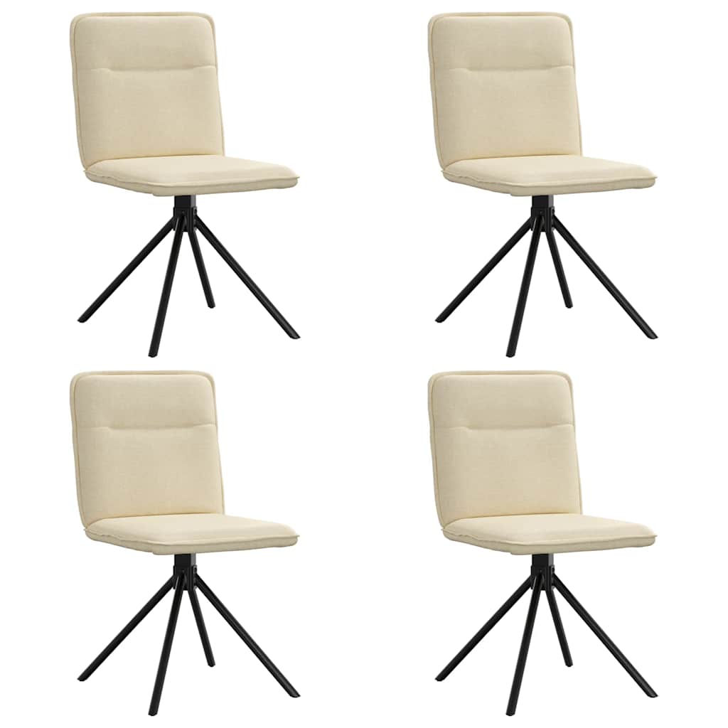 Chaises à manger lot de 4 crème tissu - XIOS