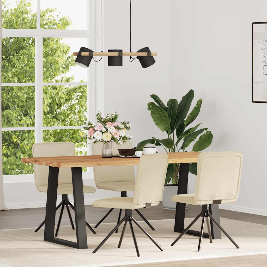 Chaises à manger lot de 4 crème tissu - XIOS