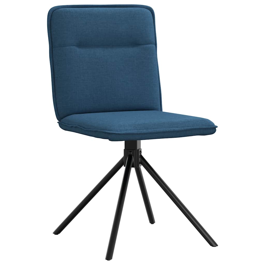 Chaises à manger lot de 4 bleu tissu