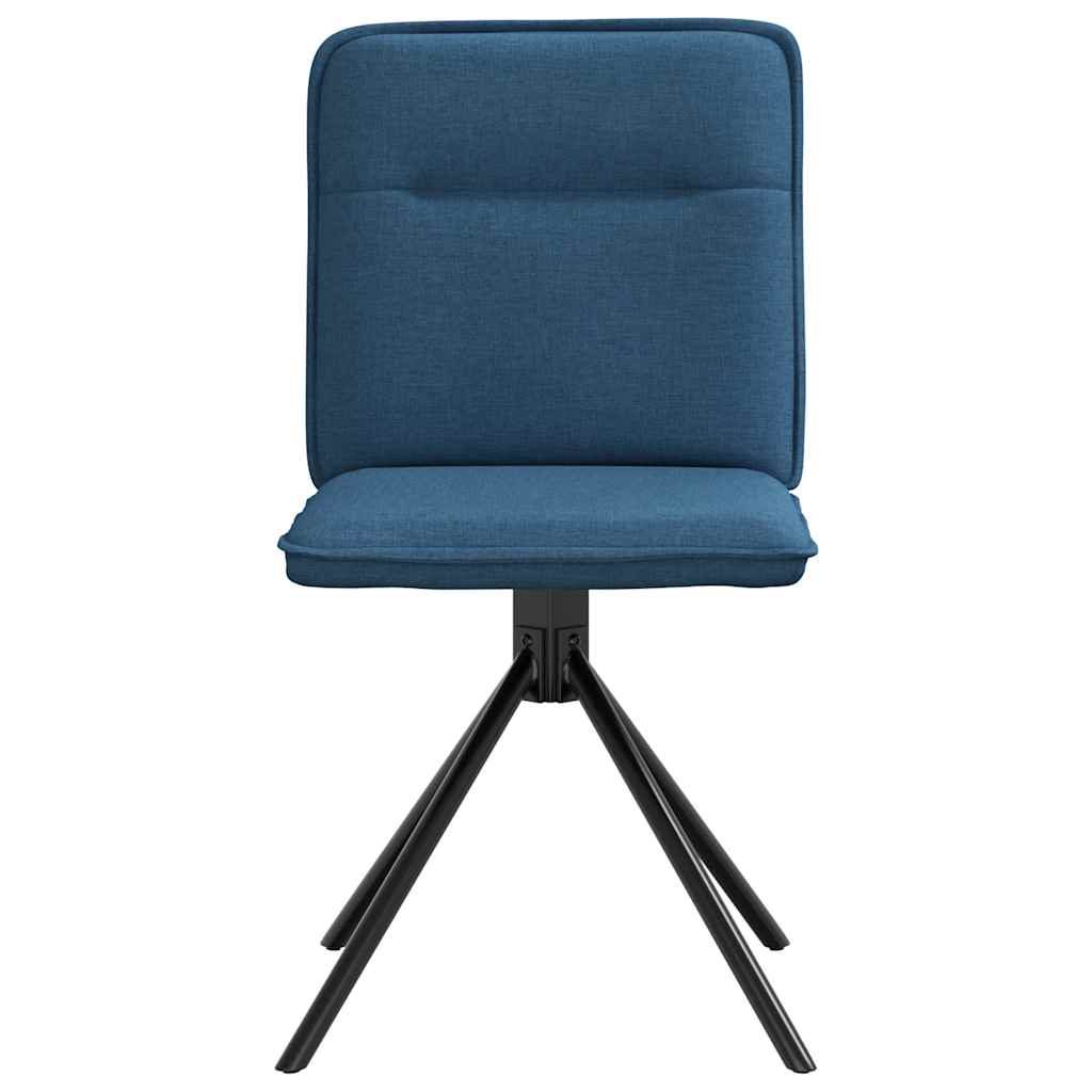 Chaises à manger lot de 4 bleu tissu
