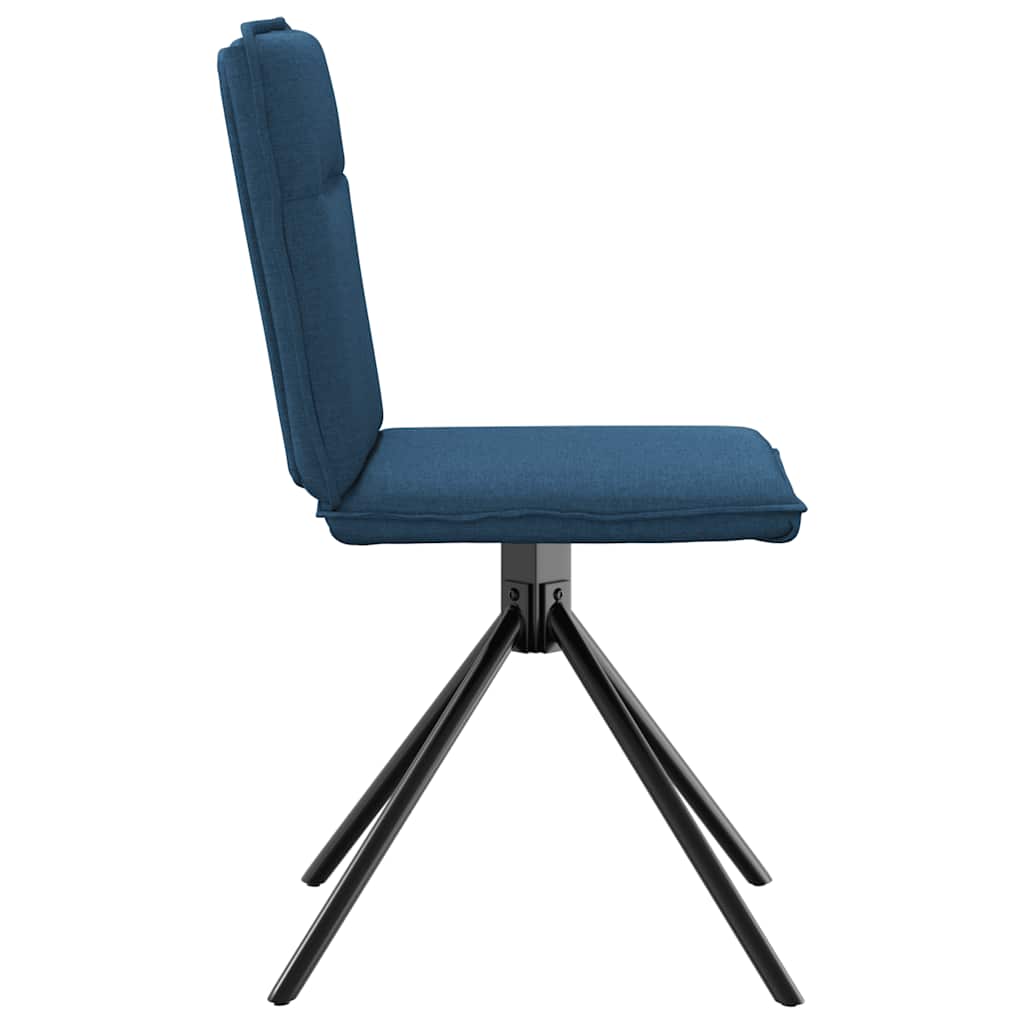 Chaises à manger lot de 4 bleu tissu