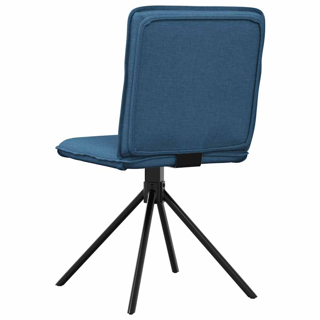 Chaises à manger lot de 4 bleu tissu