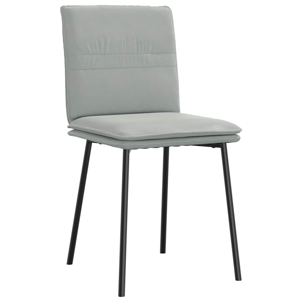 Chaises à manger lot de 4 Gris clair Velours - XIOS