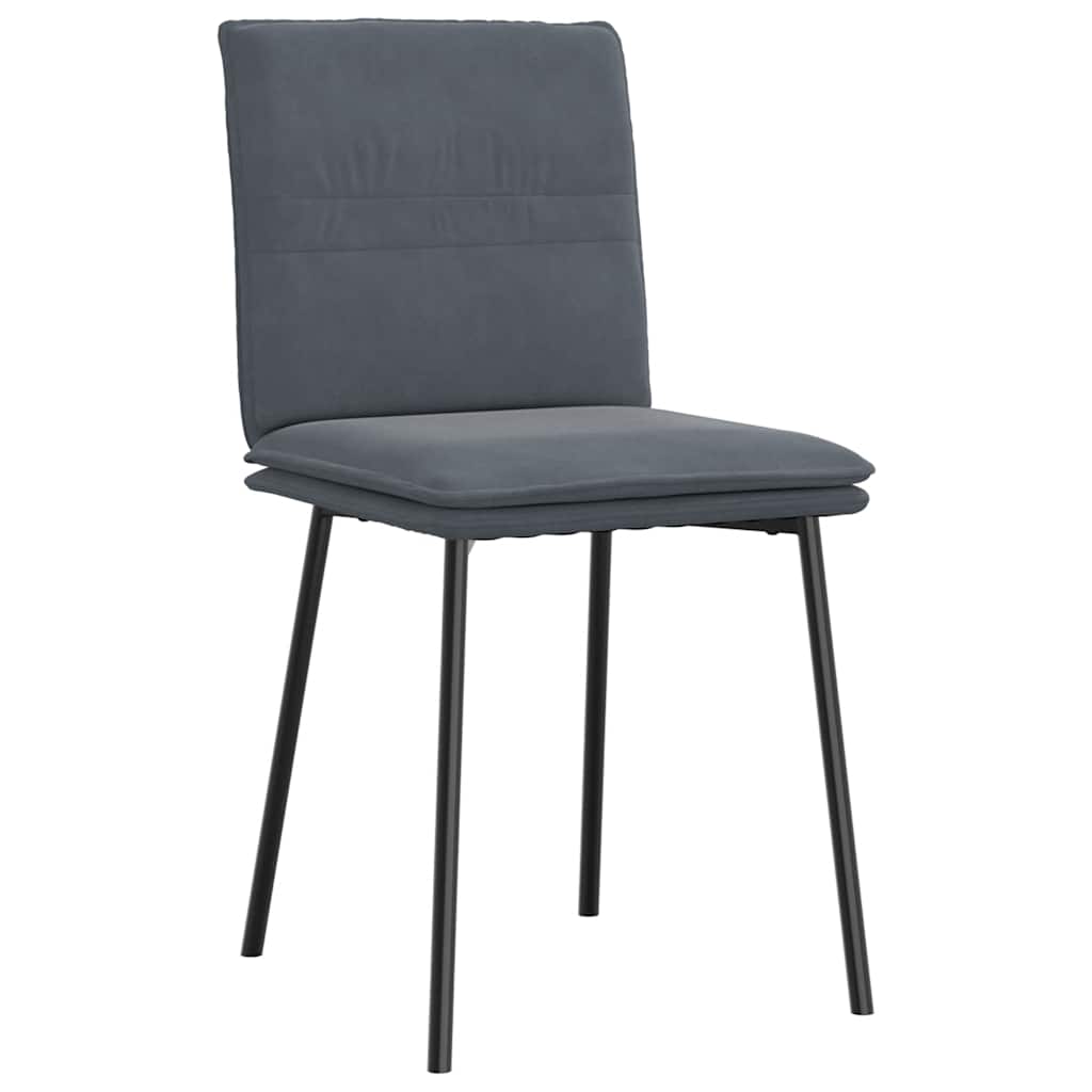 Chaises à manger lot de 4 Gris foncé Velours - XIOS