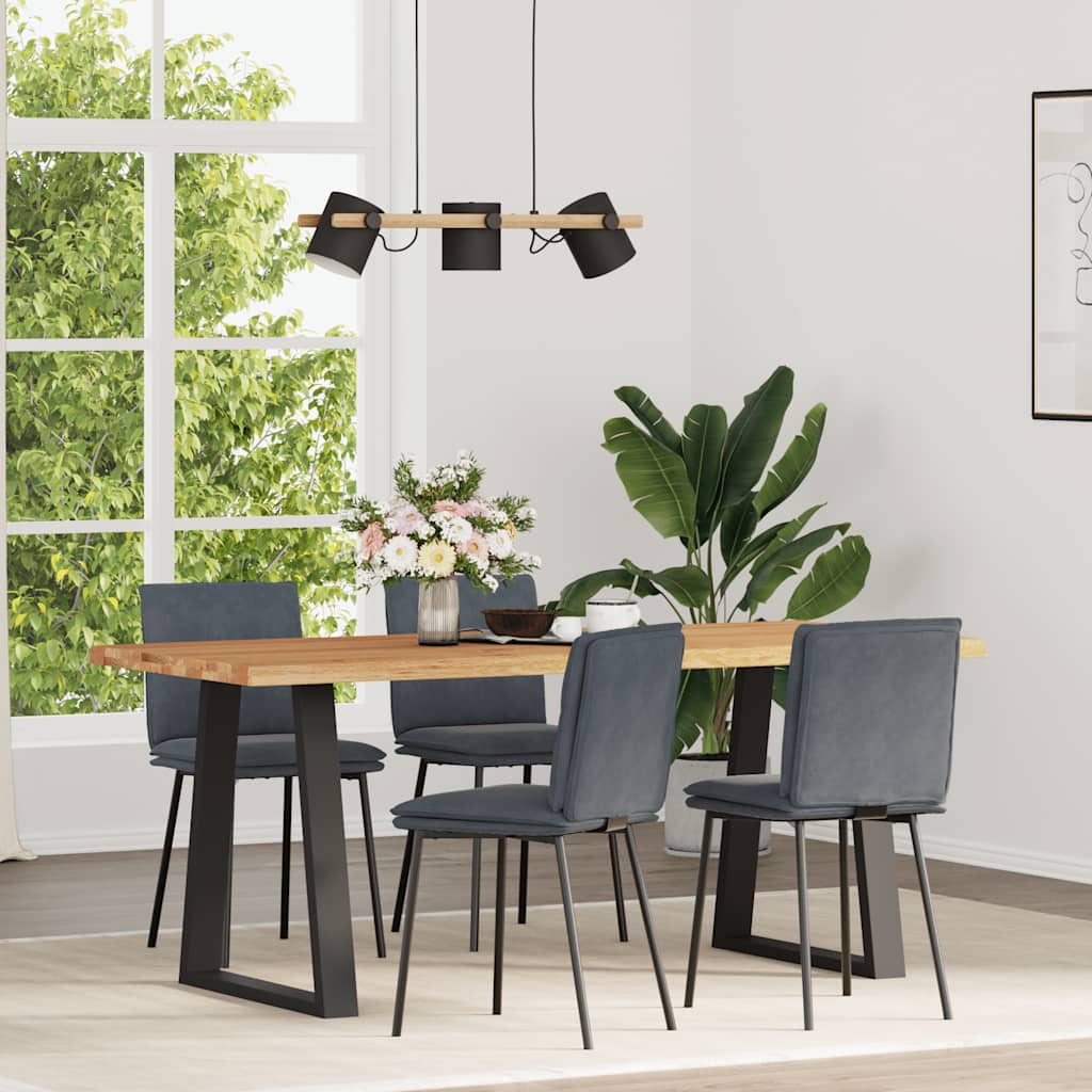 Chaises à manger lot de 4 Gris foncé Velours - XIOS
