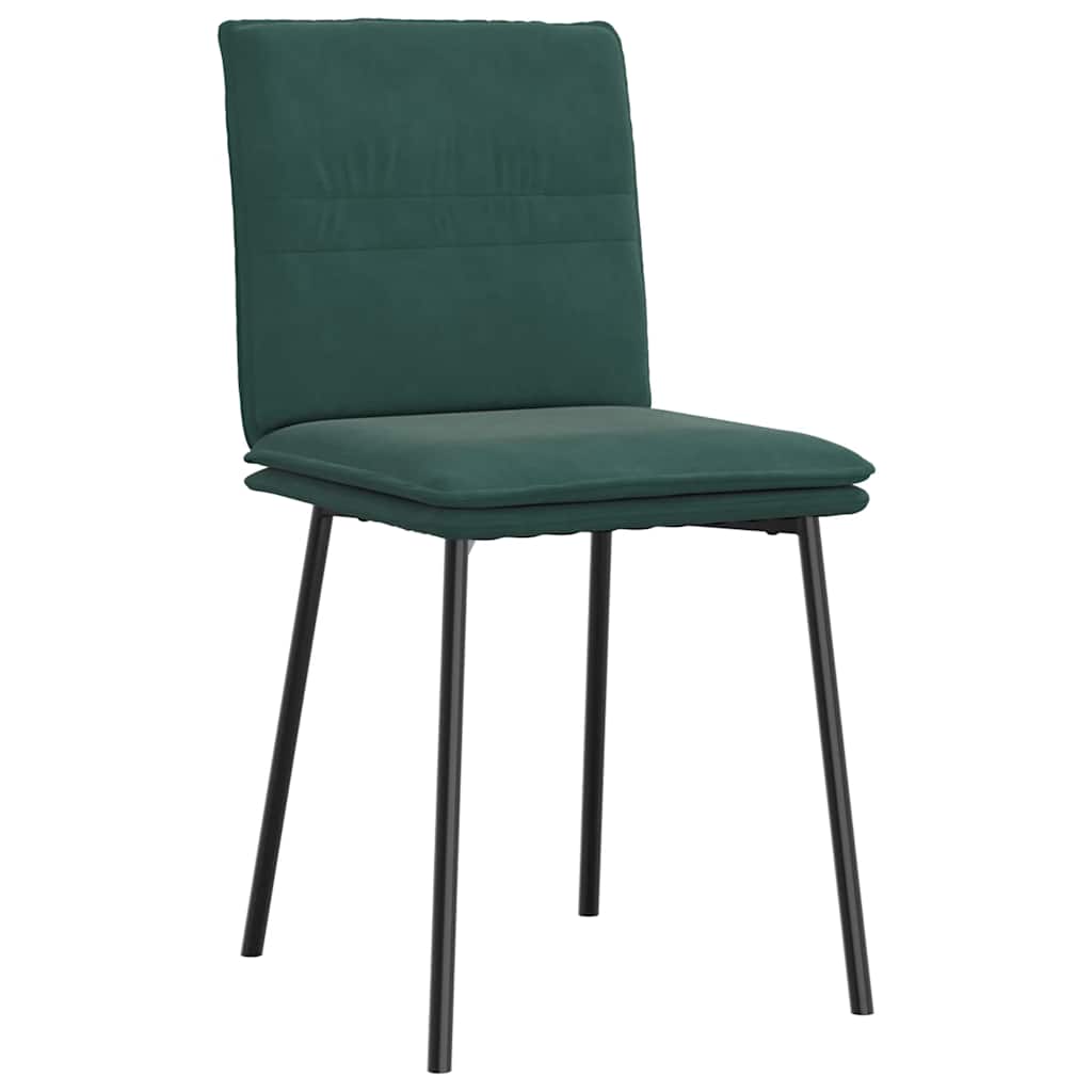 Chaises à manger lot de 4 Vert foncé Velours - XIOS