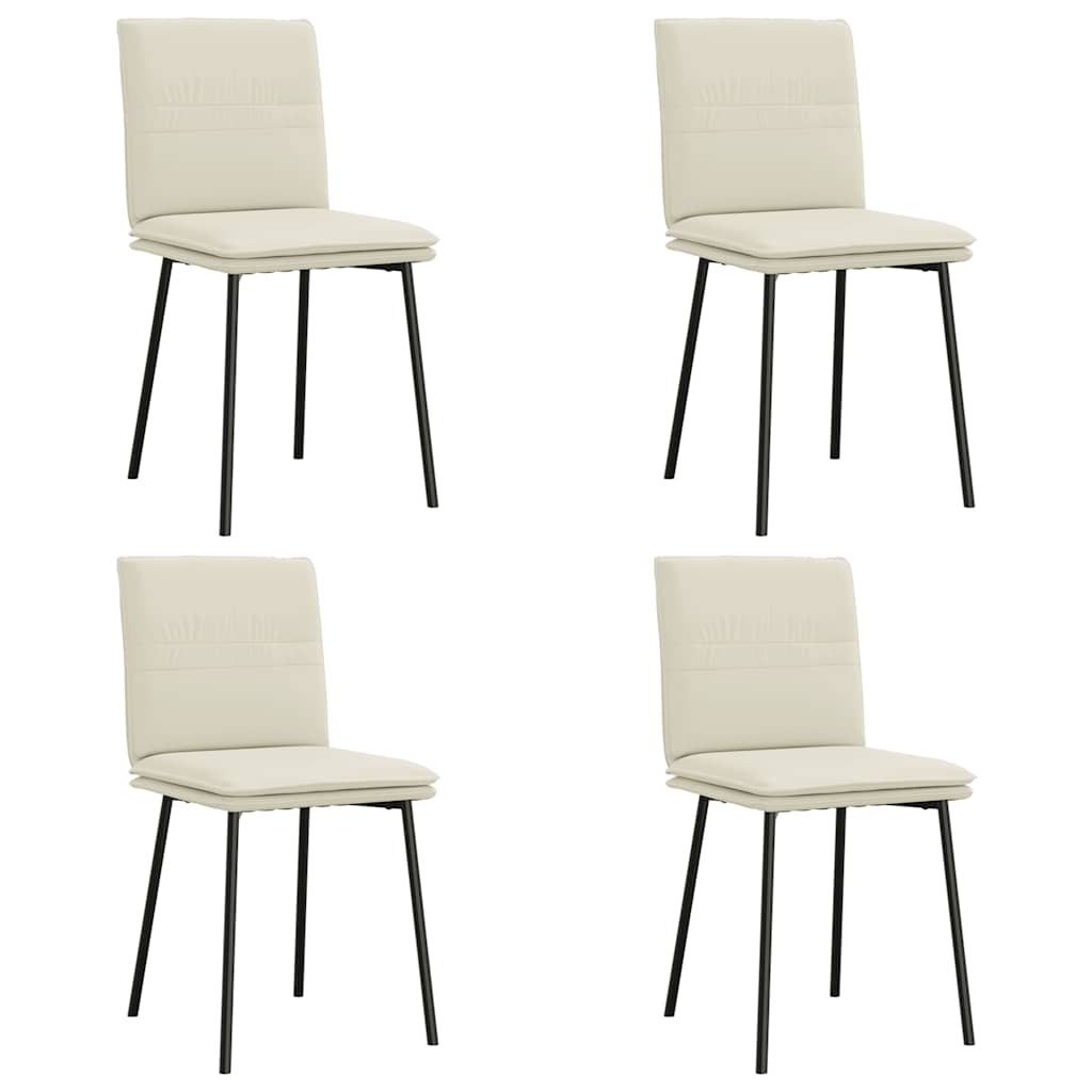Chaises à manger lot de 4 Crème Velours - XIOS