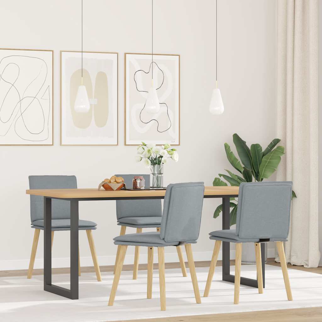 Chaises à manger lot de 4 gris clair tissu - XIOS