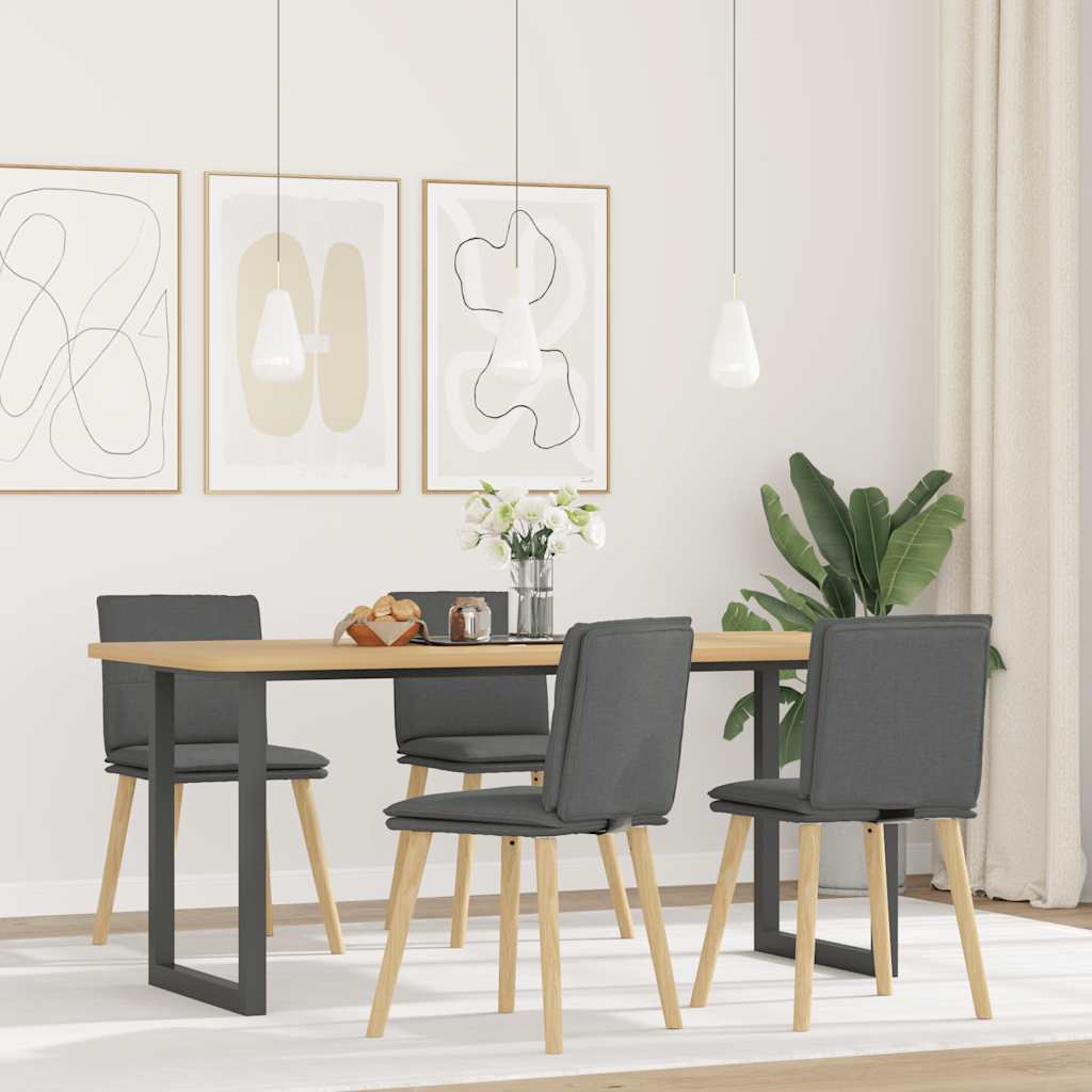 Chaises à manger lot de 4 gris foncé tissu - XIOS