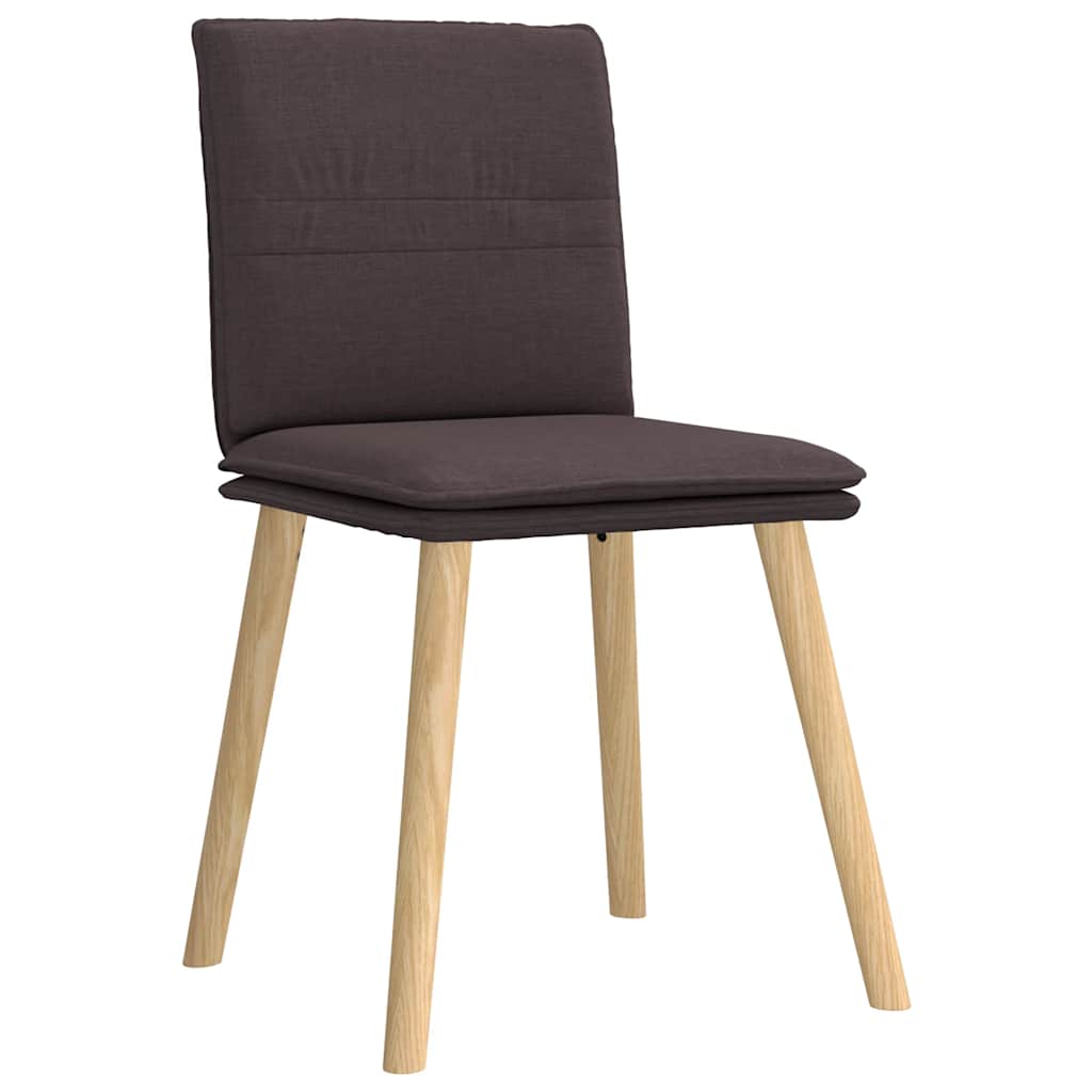 Chaises à manger lot de 4 marron foncé tissu