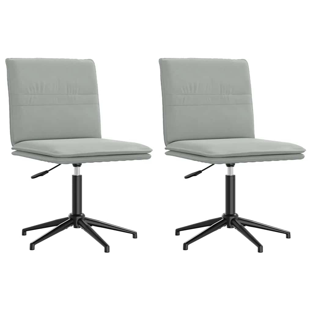 Chaises à manger lot de 2 Gris clair Velours - XIOS