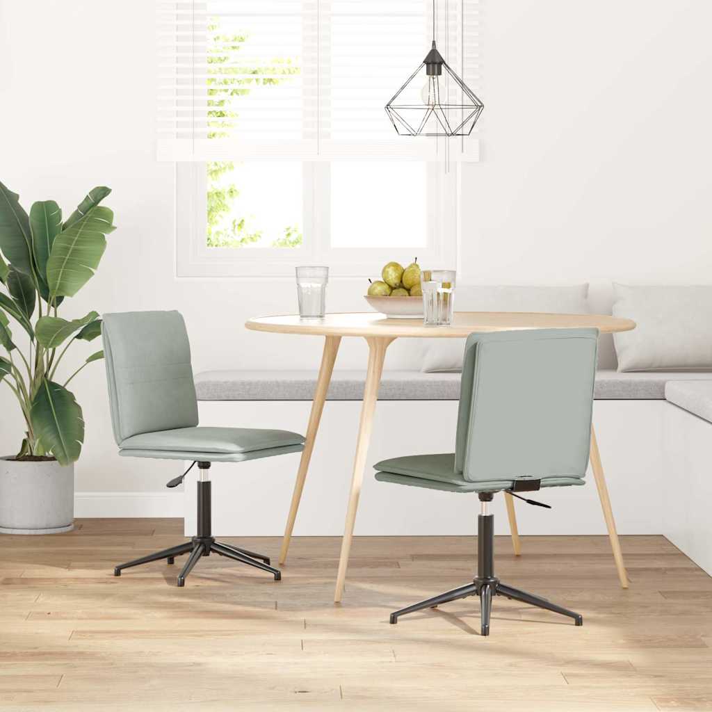 Chaises à manger lot de 2 Gris clair Velours - XIOS