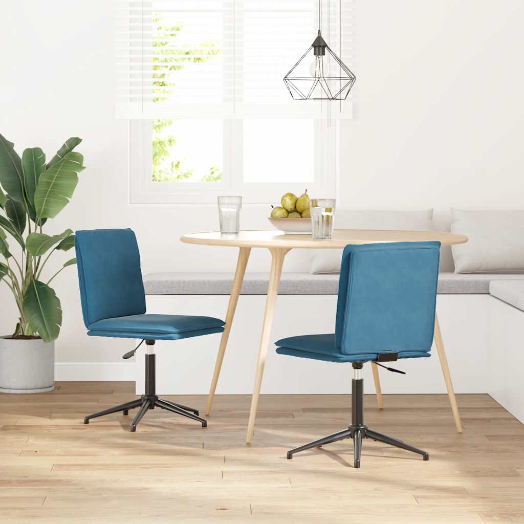 Chaises à manger lot de 2 Bleu Velours - XIOS