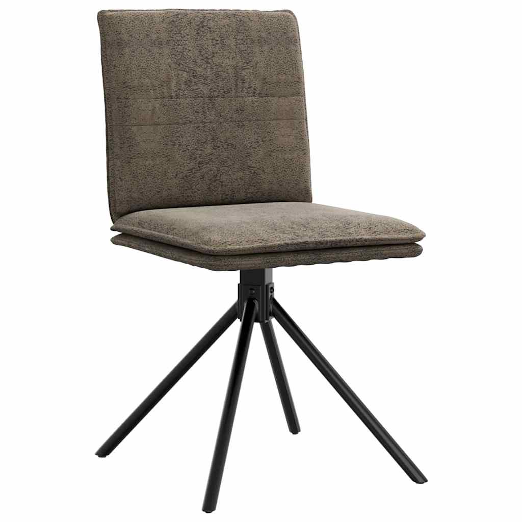 Chaises à manger lot de 4 gris foncé similicuir daim - XIOS