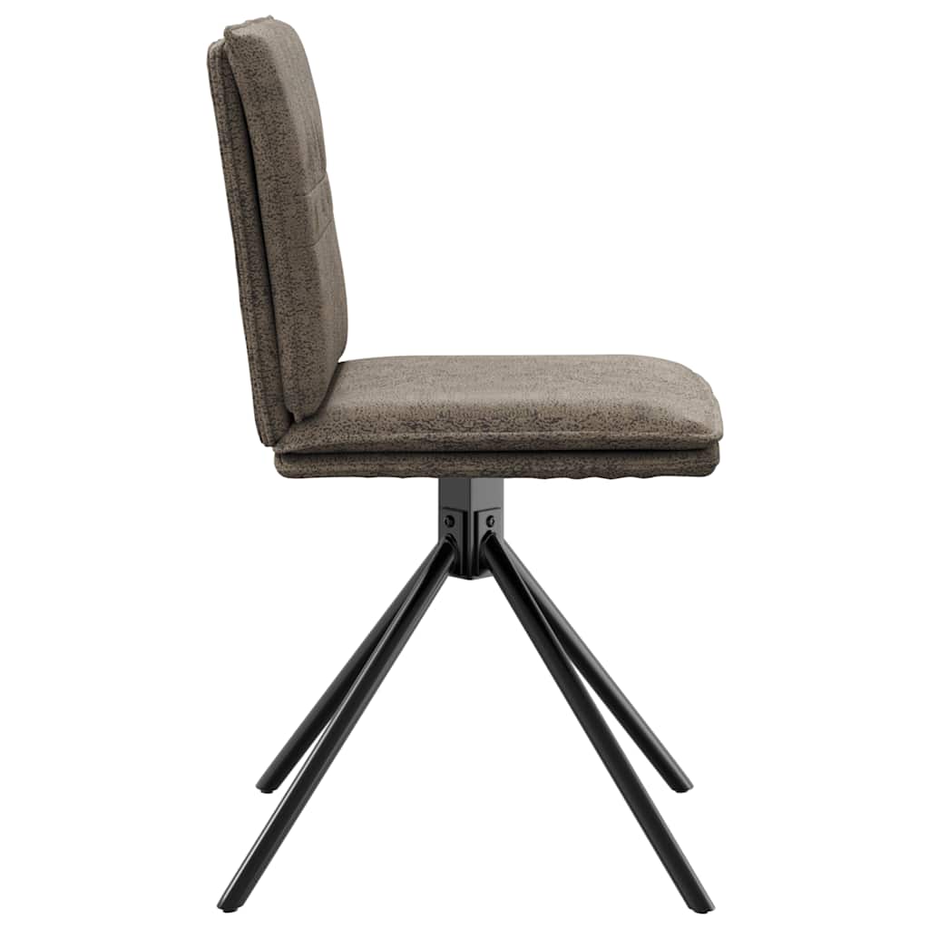 Chaises à manger lot de 4 gris foncé similicuir daim - XIOS