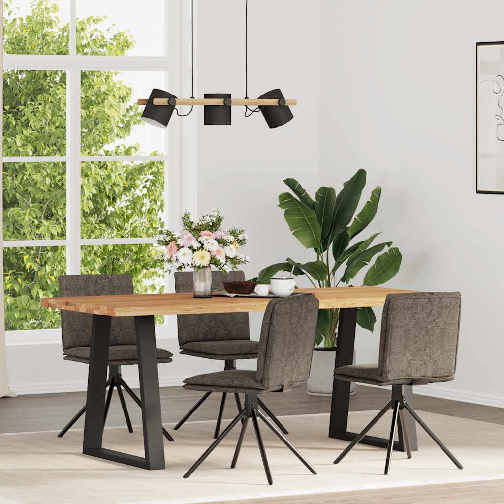 Chaises à manger lot de 4 gris foncé similicuir daim - XIOS