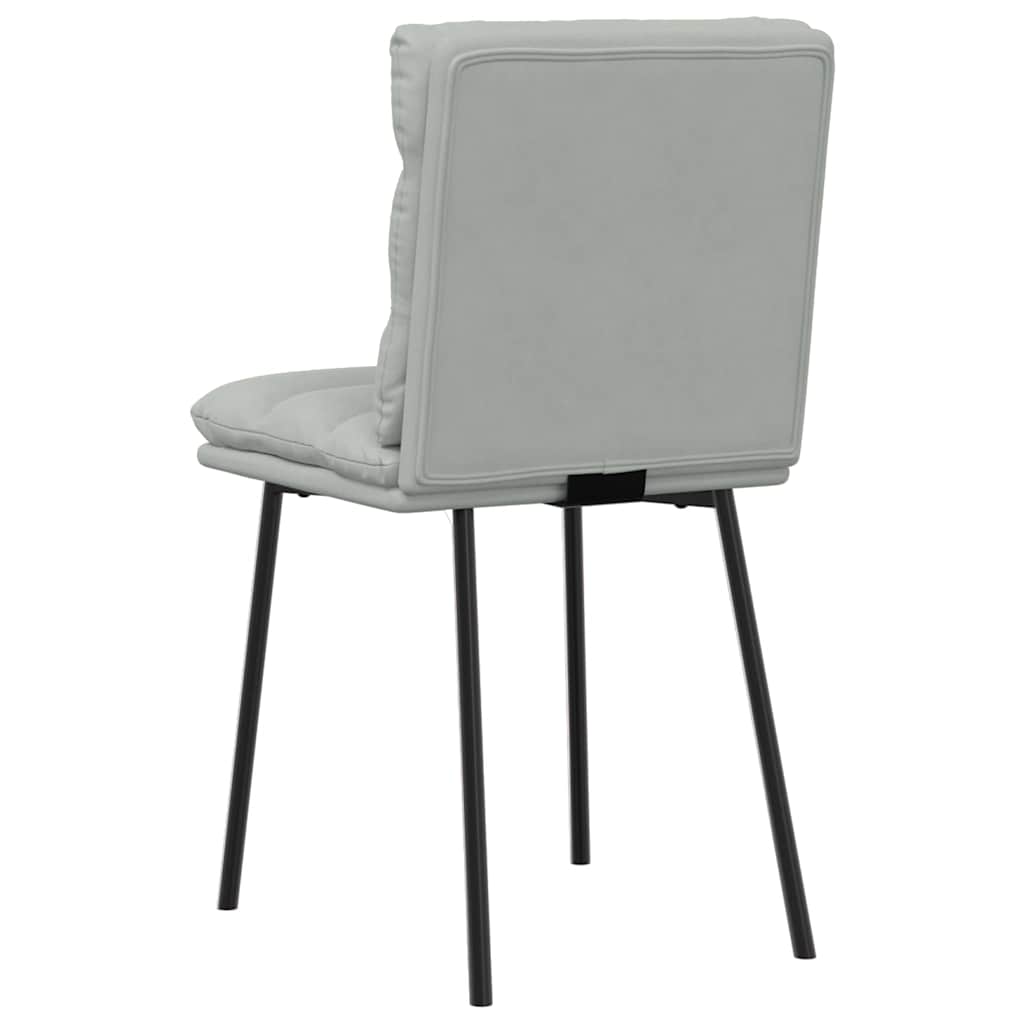 Chaises à manger lot de 4 Gris clair Velours - XIOS