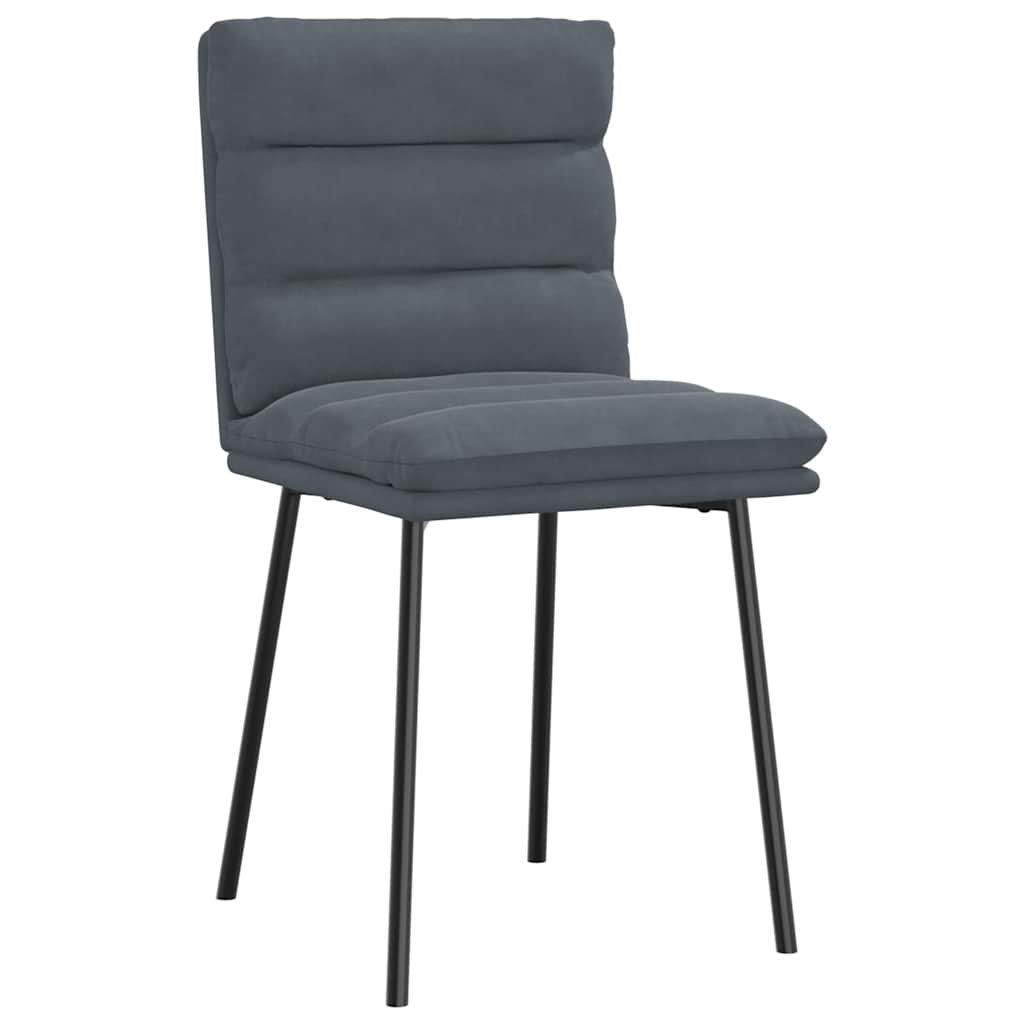 Chaises à manger lot de 4 Gris foncé Velours - XIOS