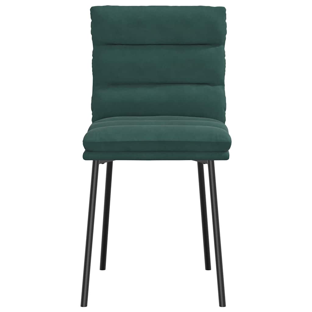 Chaises à manger lot de 4 Vert foncé Velours - XIOS
