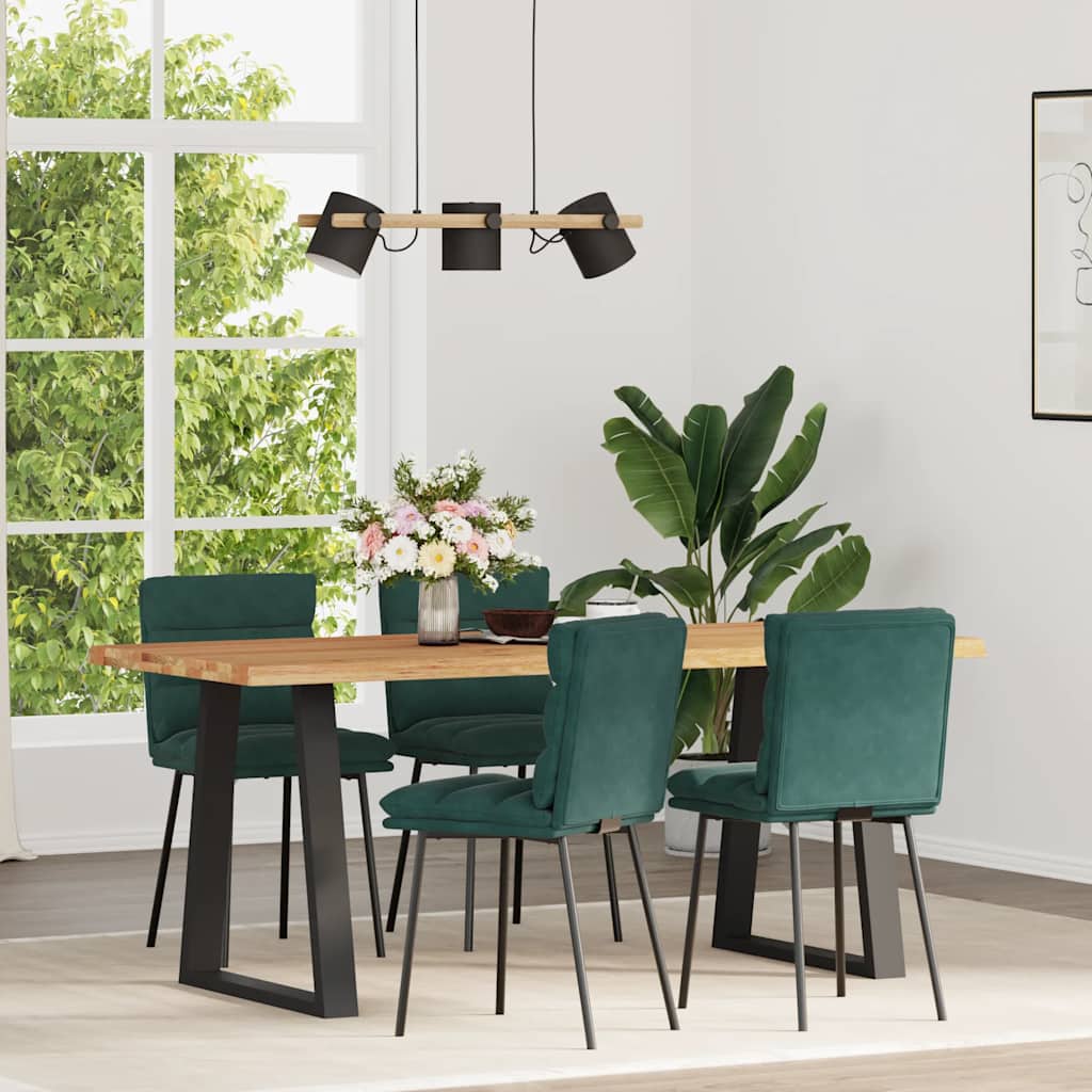 Chaises à manger lot de 4 Vert foncé Velours - XIOS