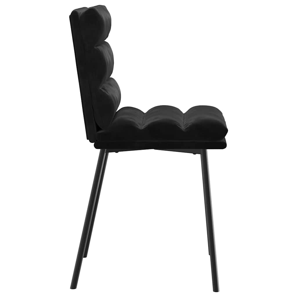 Chaises à manger lot de 4 Noir Velours - XIOS