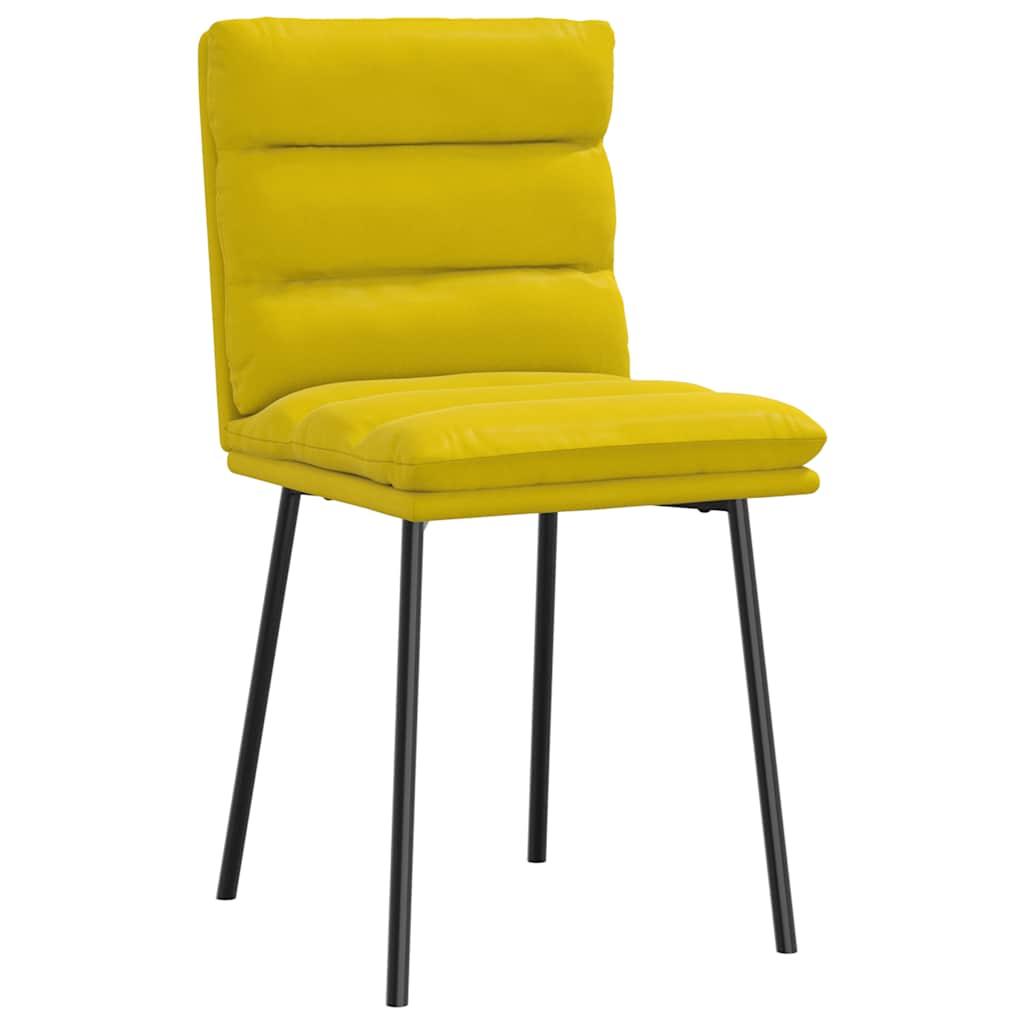 Chaises à manger lot de 4 jaune velours - XIOS