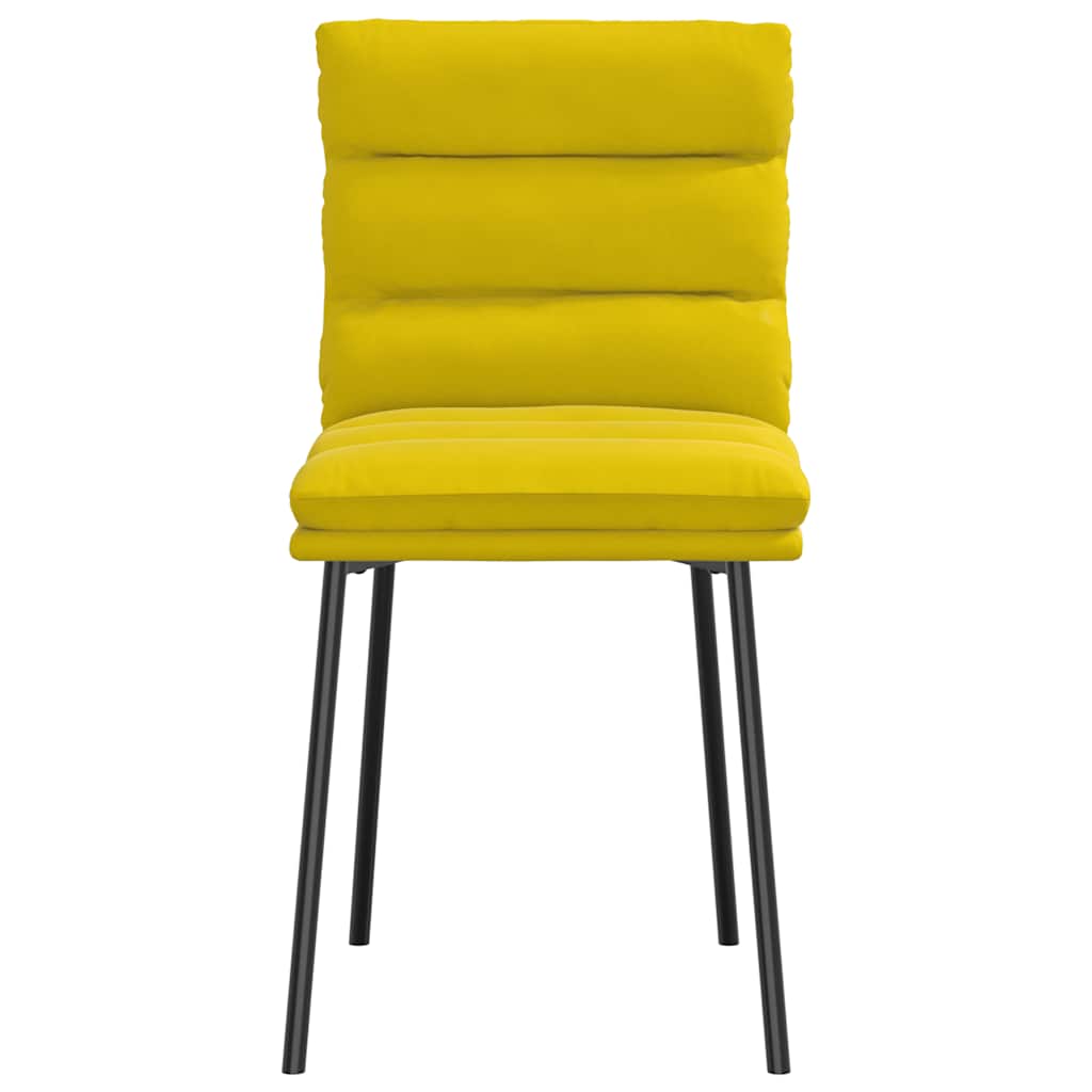 Chaises à manger lot de 4 jaune velours - XIOS