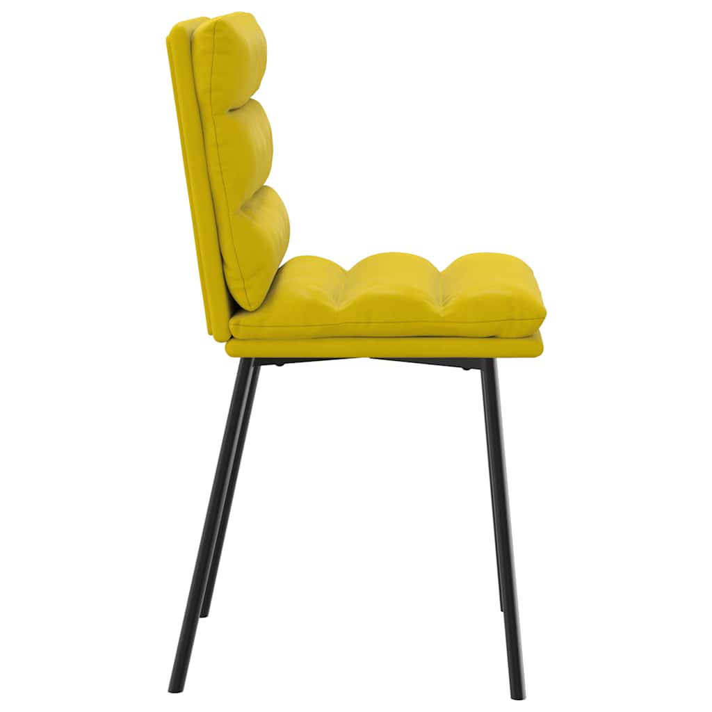 Chaises à manger lot de 4 jaune velours - XIOS