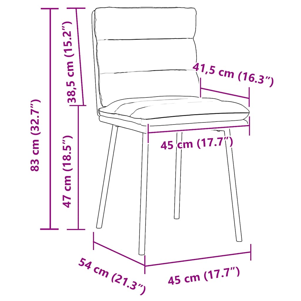 Chaises à manger lot de 4 jaune velours - XIOS