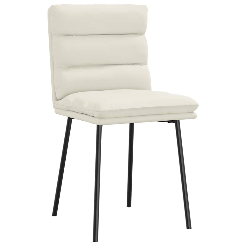 Chaises à manger lot de 4 Crème Velours - XIOS