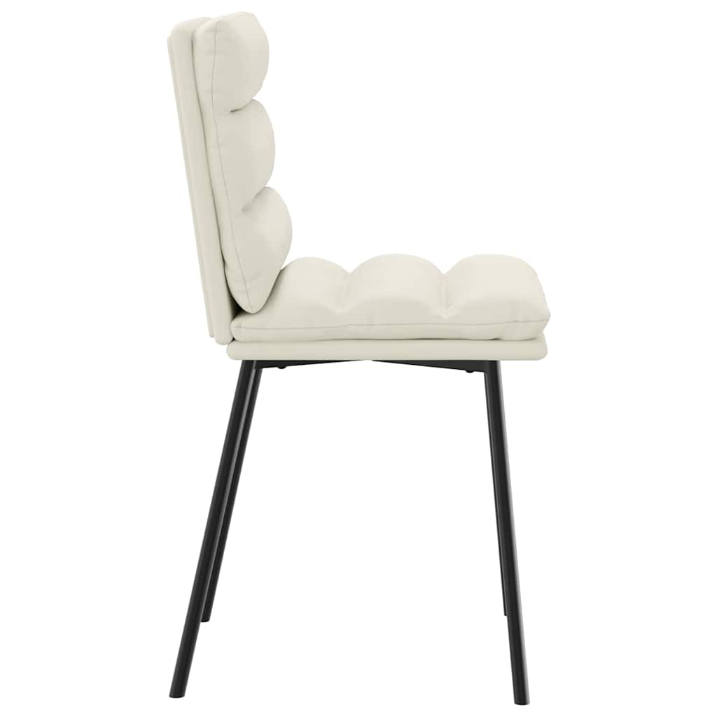 Chaises à manger lot de 4 Crème Velours - XIOS
