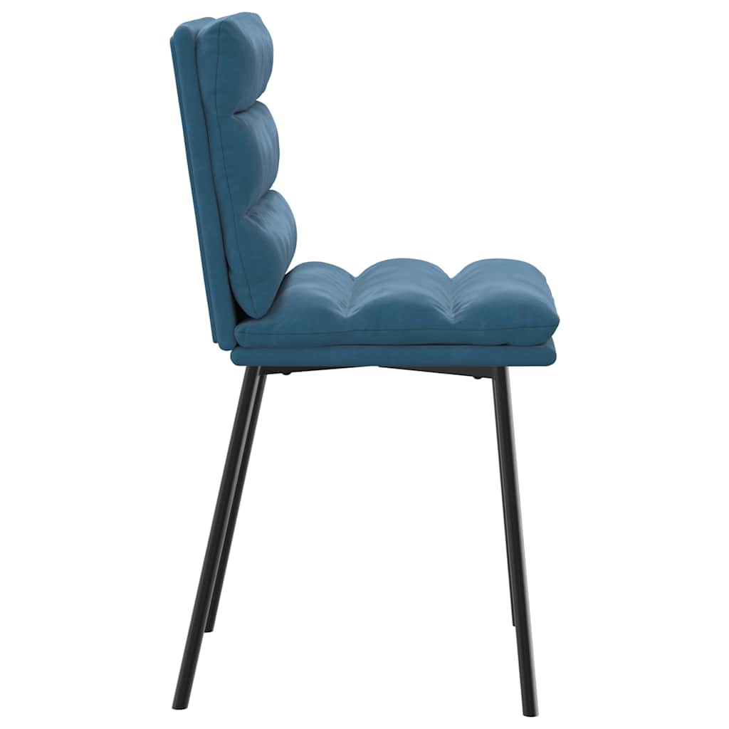 Chaises à manger lot de 4 Bleu Velours - XIOS