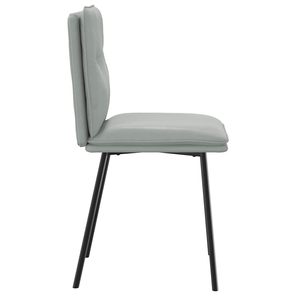 Chaises à manger lot de 4 Gris clair Velours - XIOS