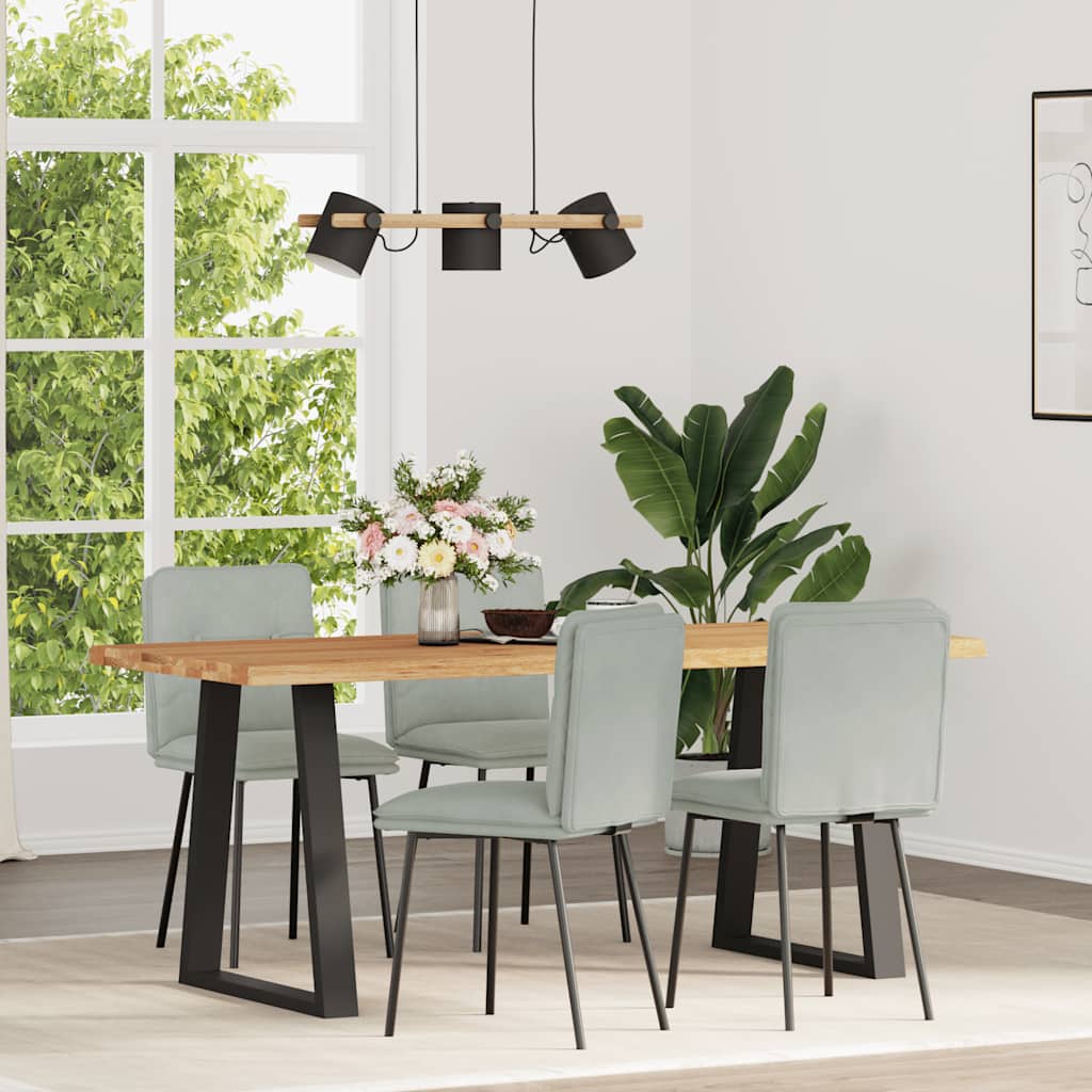 Chaises à manger lot de 4 Gris clair Velours - XIOS