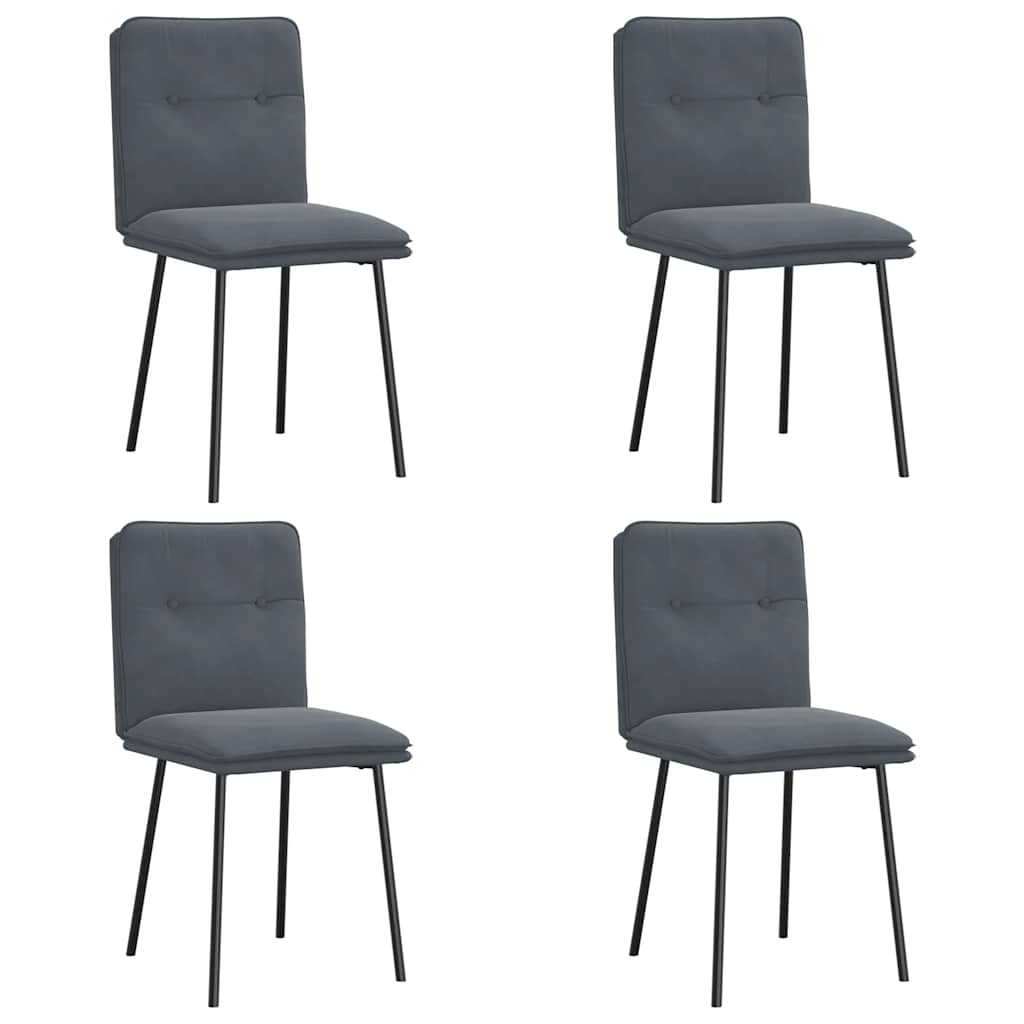 Chaises à manger lot de 4 Gris foncé Velours - XIOS